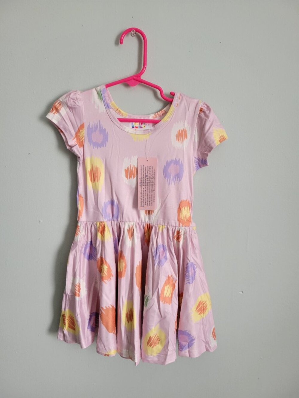Dot Dot Smile Dress Girl's 2T Toddler Purple Splatter Twirl Cap Sleeve NWT